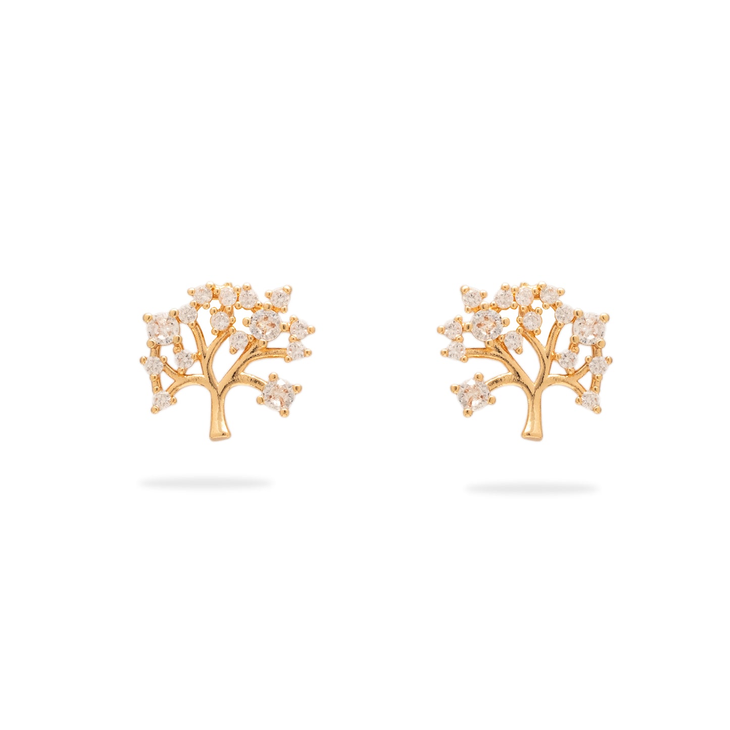 Diamond tree studs earrings