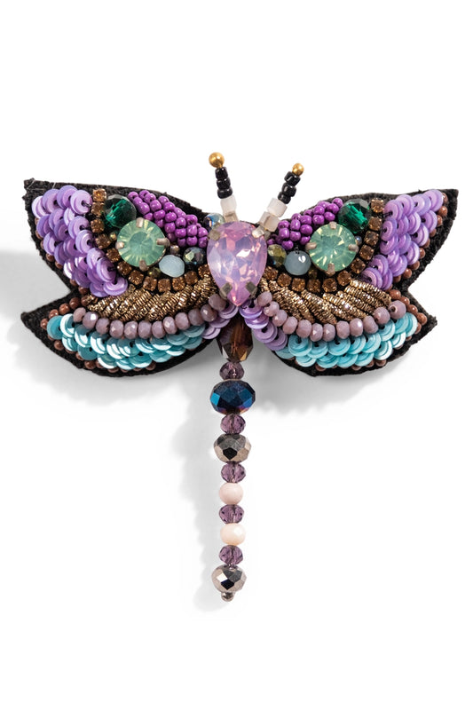 Candy purple firefly charm brooch