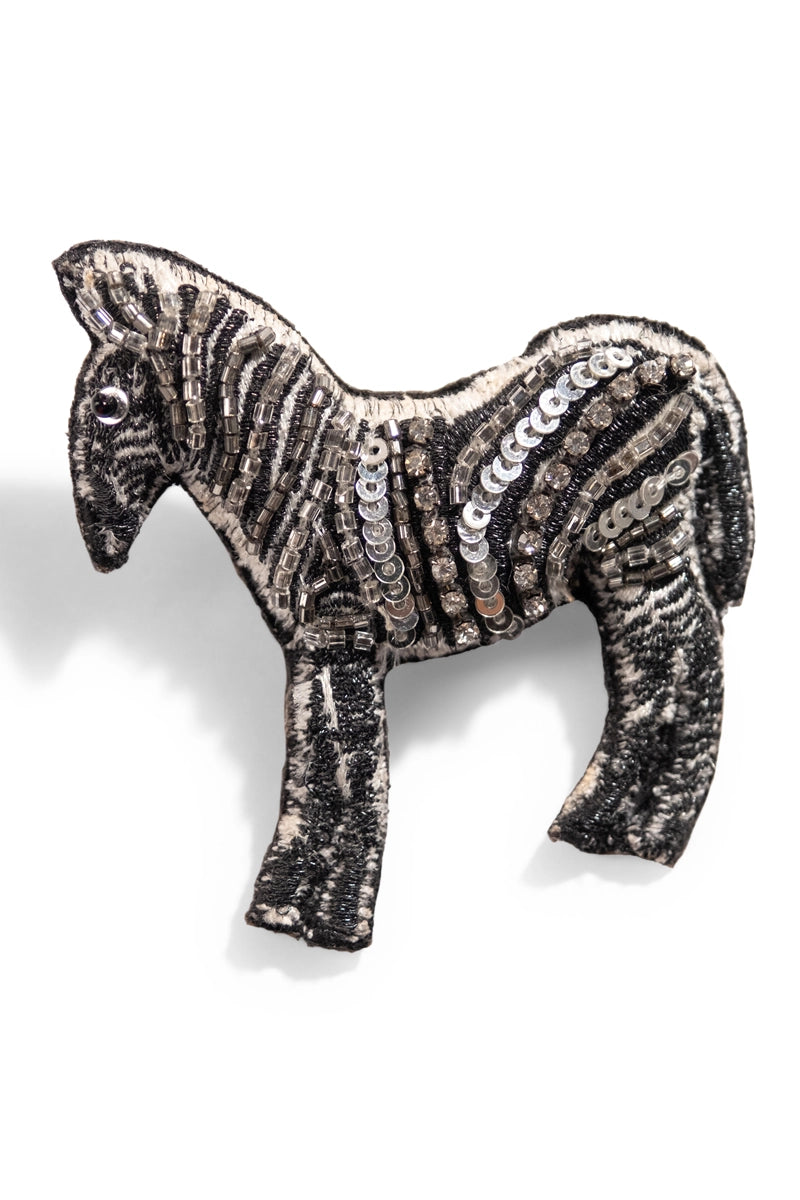 Zebra charm brooch