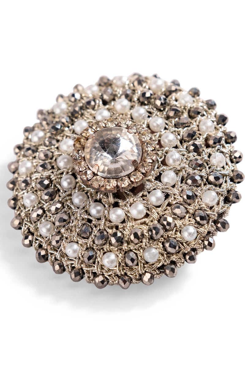 Antique Pearl Beaded Brooch