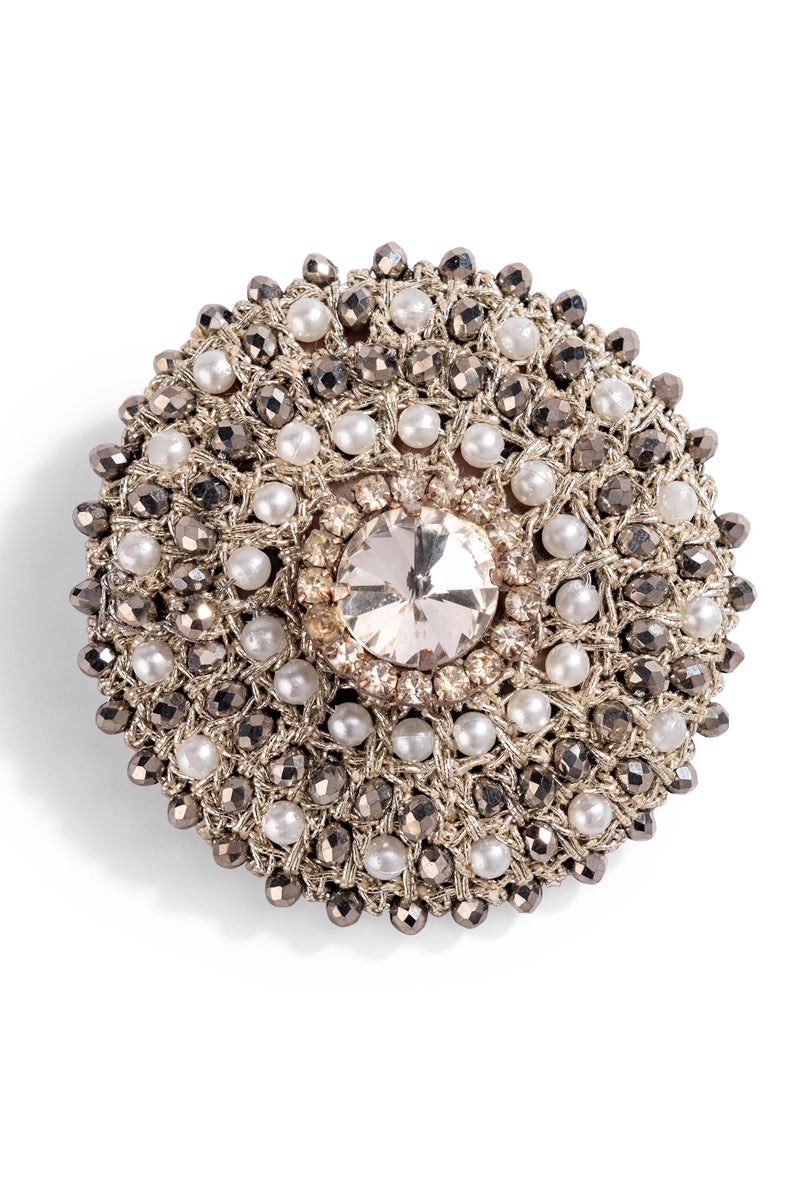 Antique Pearl Beaded Brooch