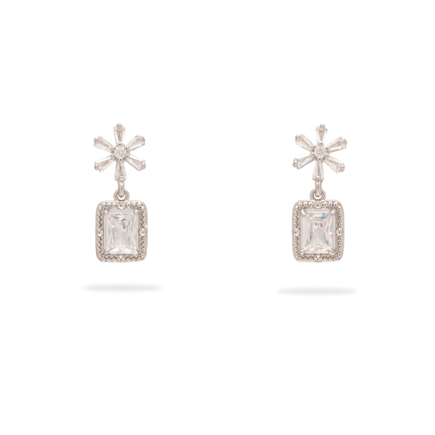Diamond cut silver drop earrings