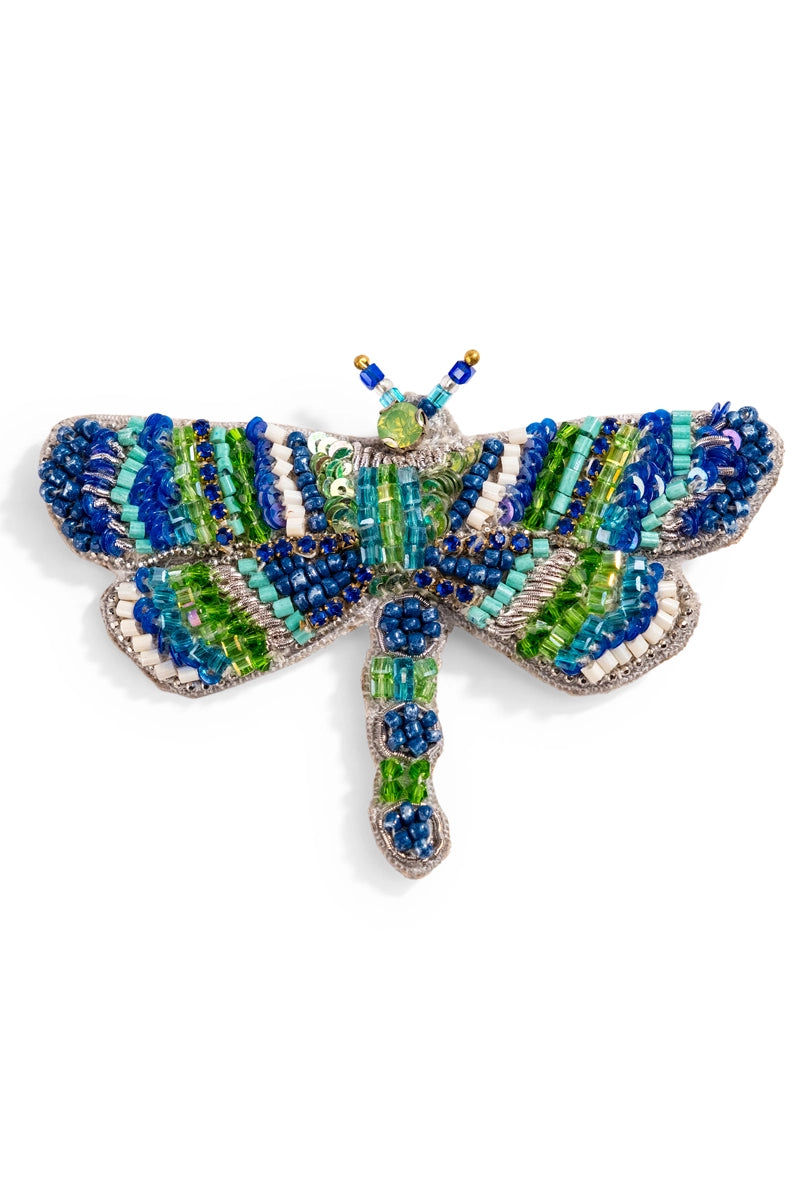 Blue dragon fly brooch