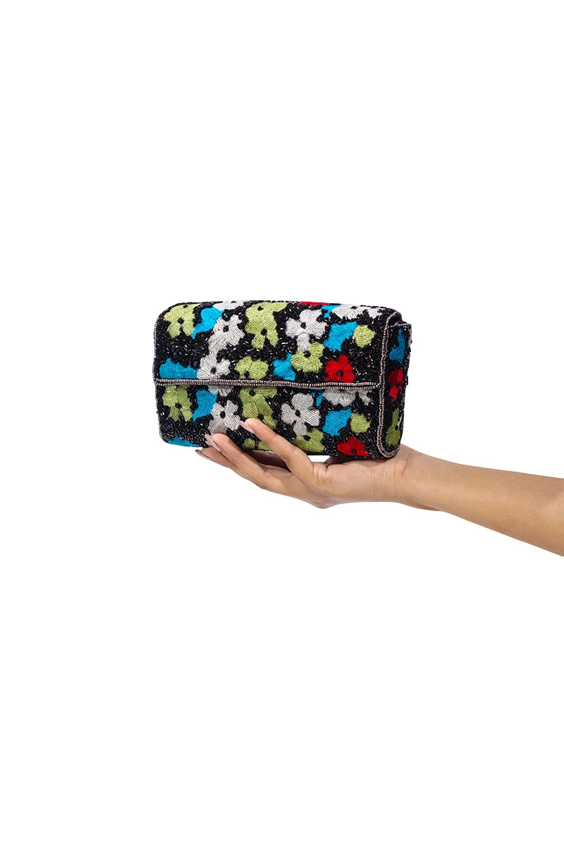 Boho Girl Chic Floral Cross Body Clutch