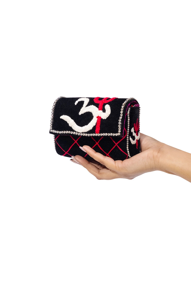 Om Trishul Crossbody Clutch