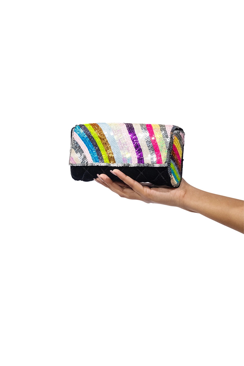 Iridescent Sequins Crossbody Clutch