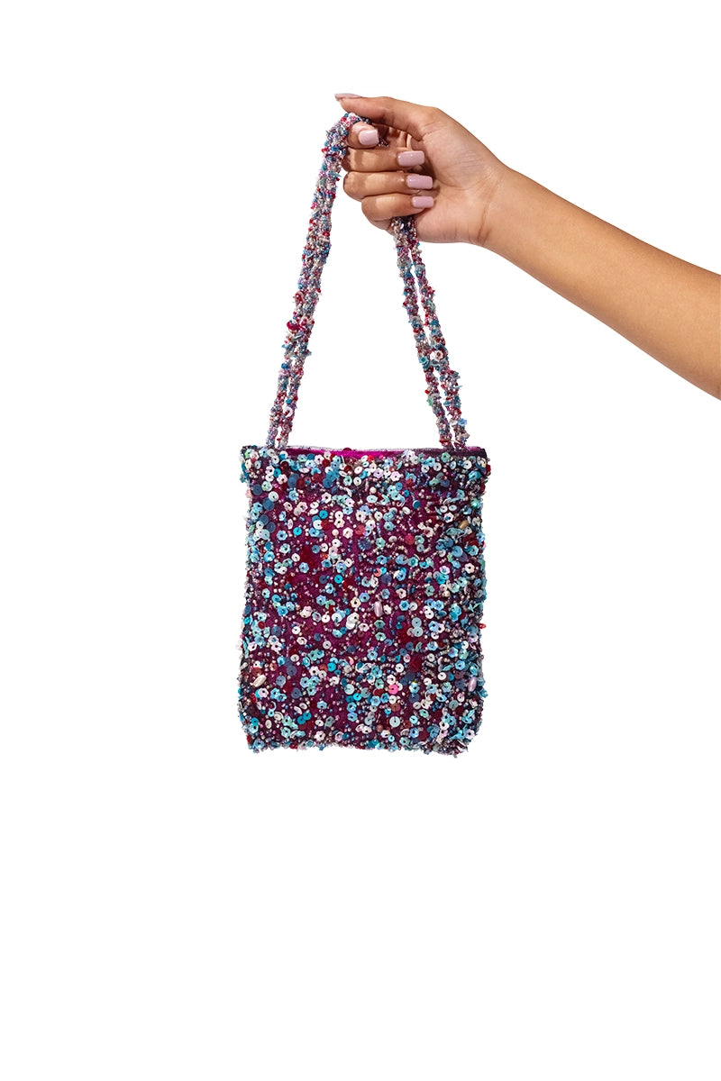 Sequins and Beads Embellished Bucket Bag