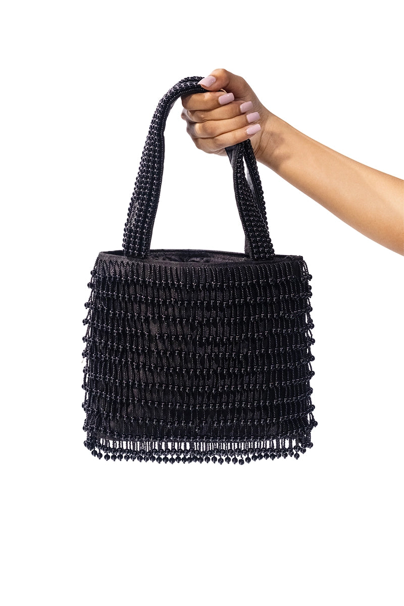 Black Beaded Handbag