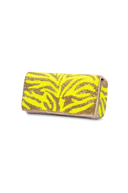 Urban Tiger Pattern Embroidery Cross Body Clutch