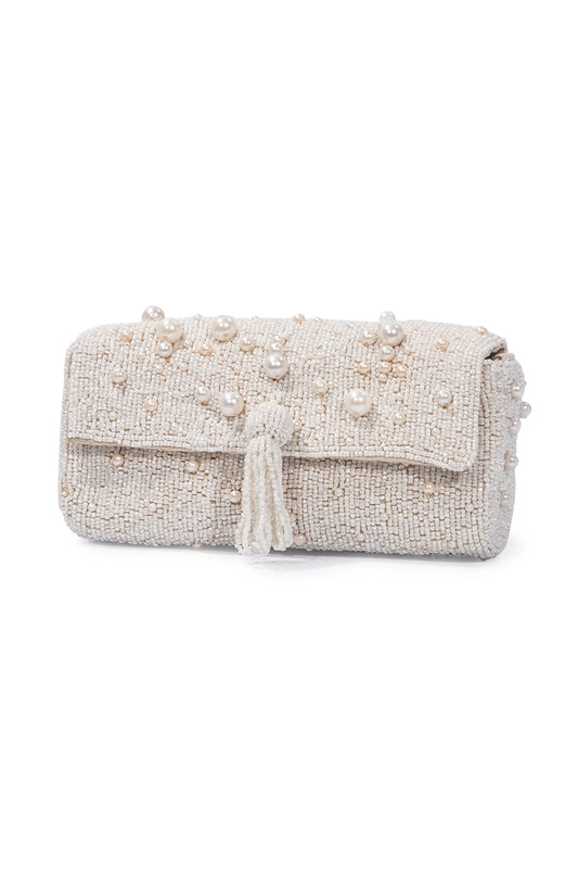 Pearl Studded Crossbody Clutch