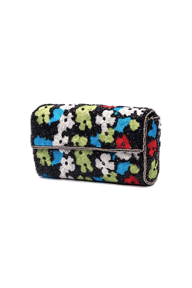 Boho Girl Chic Floral Cross Body Clutch