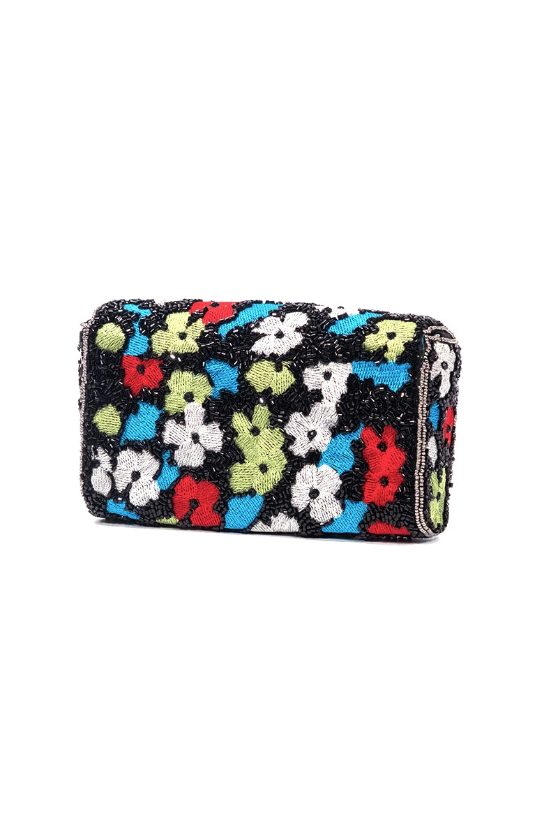 Boho Girl Chic Floral Cross Body Clutch