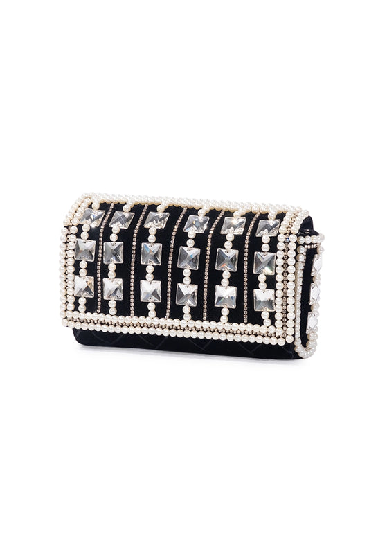 Luxury Stone Studded Crossbody Clutch