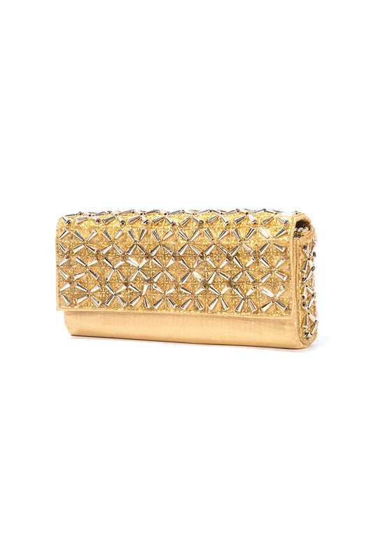 Bridal Gold Beaded Clutch