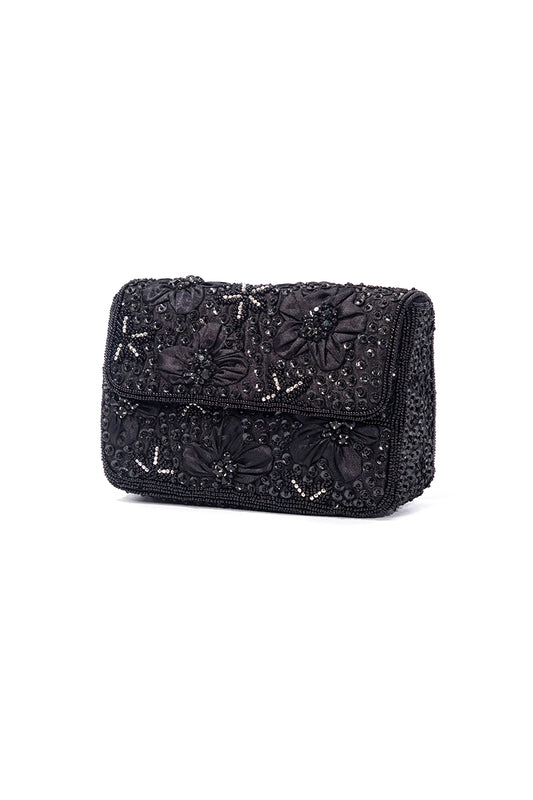 Luxury Beaded Floral Clutch