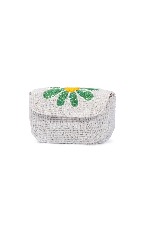 Green Flower Mini Crossbody Clutch