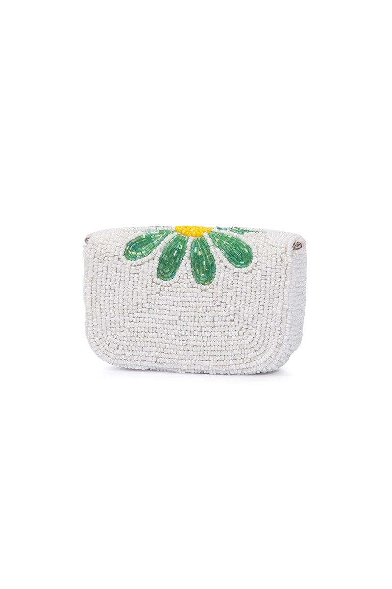 Green Flower Mini Crossbody Clutch