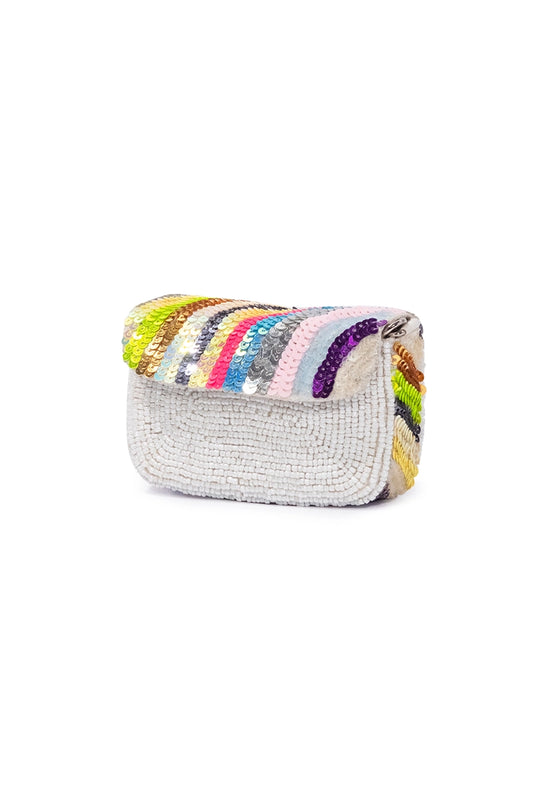 Iridescent Sequins Mini Crossbody Clutch