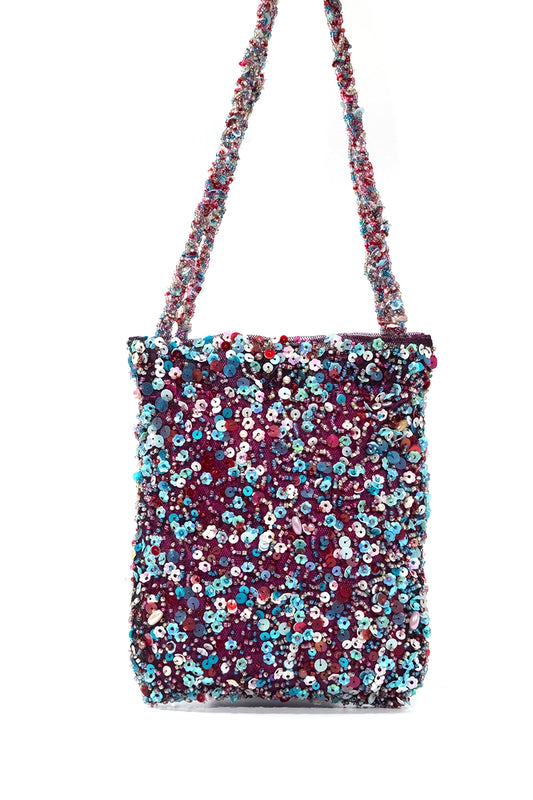 Sequins and Beads Embellished Bucket Bag