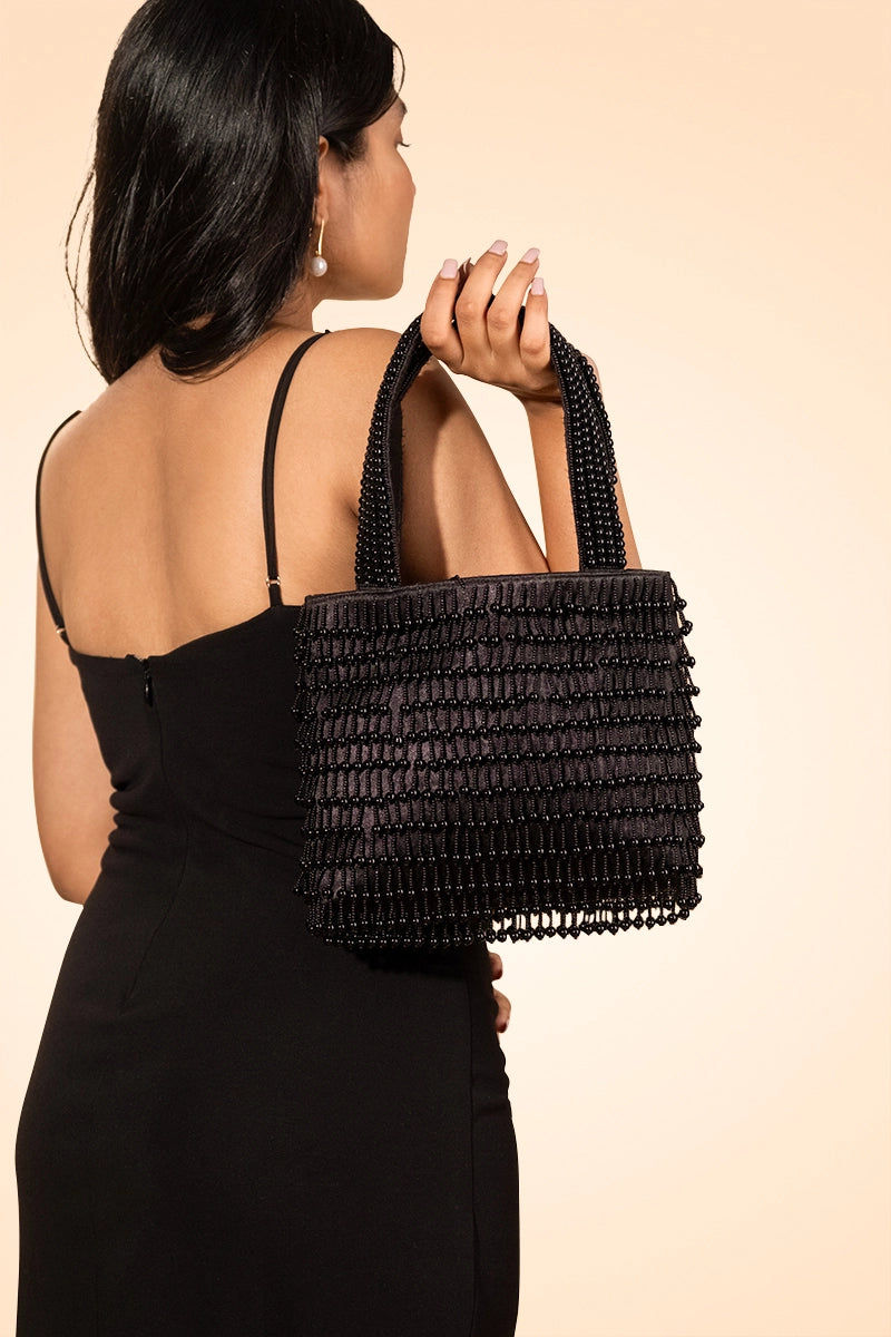 Black Beaded Handbag